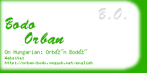 bodo orban business card